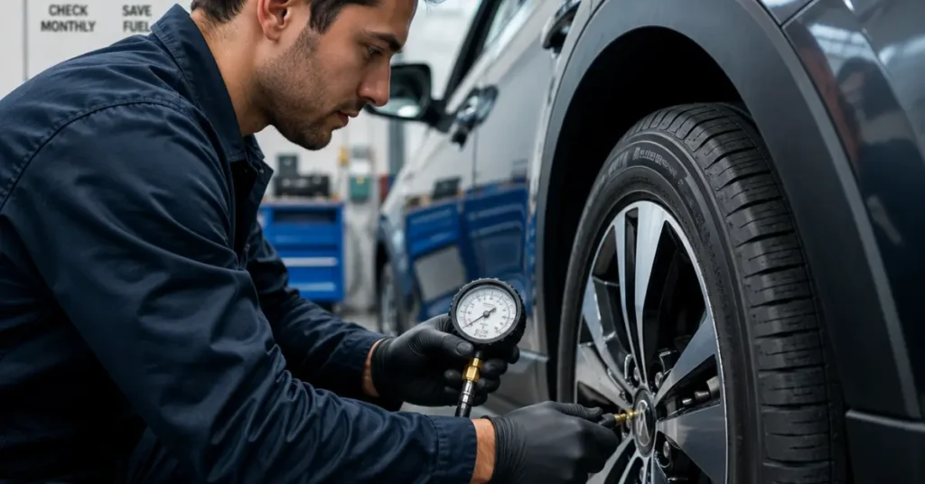 Tire at correct pressure