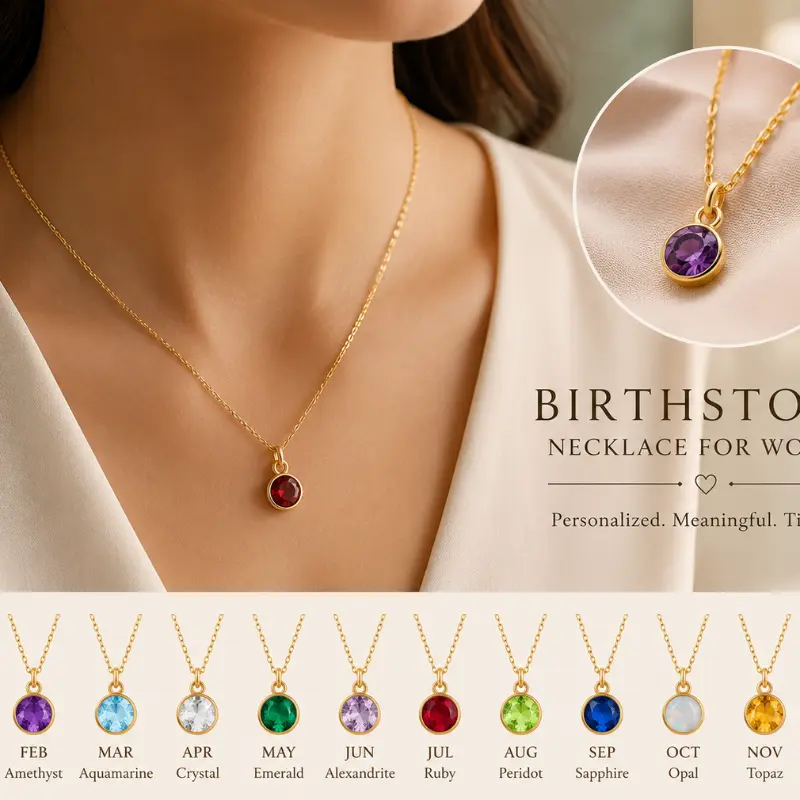 Birthstone necklace for women